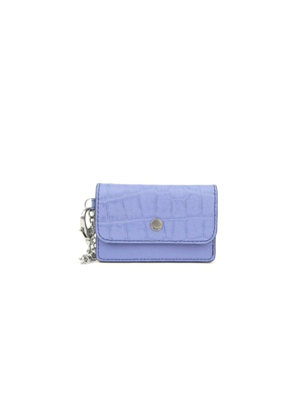 Fossil Periwinkle Croc Embossed Leather Card‎ Case